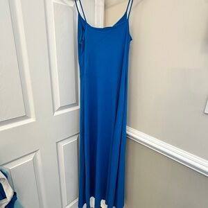 Ann Taylor Elegant Blue Spaghetti Strap Dress